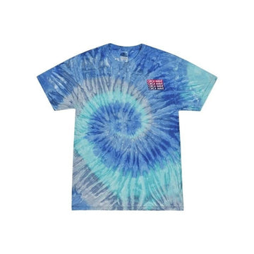 Retro Blue Ocean Spiral Wave Vintage 90s Tie Dye T-Shirt