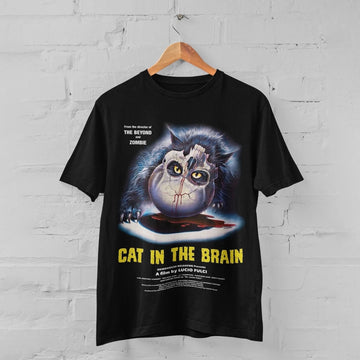 Vintage 90s Cat in The Brain Creepy Cute Halloween Movie T-Shirt