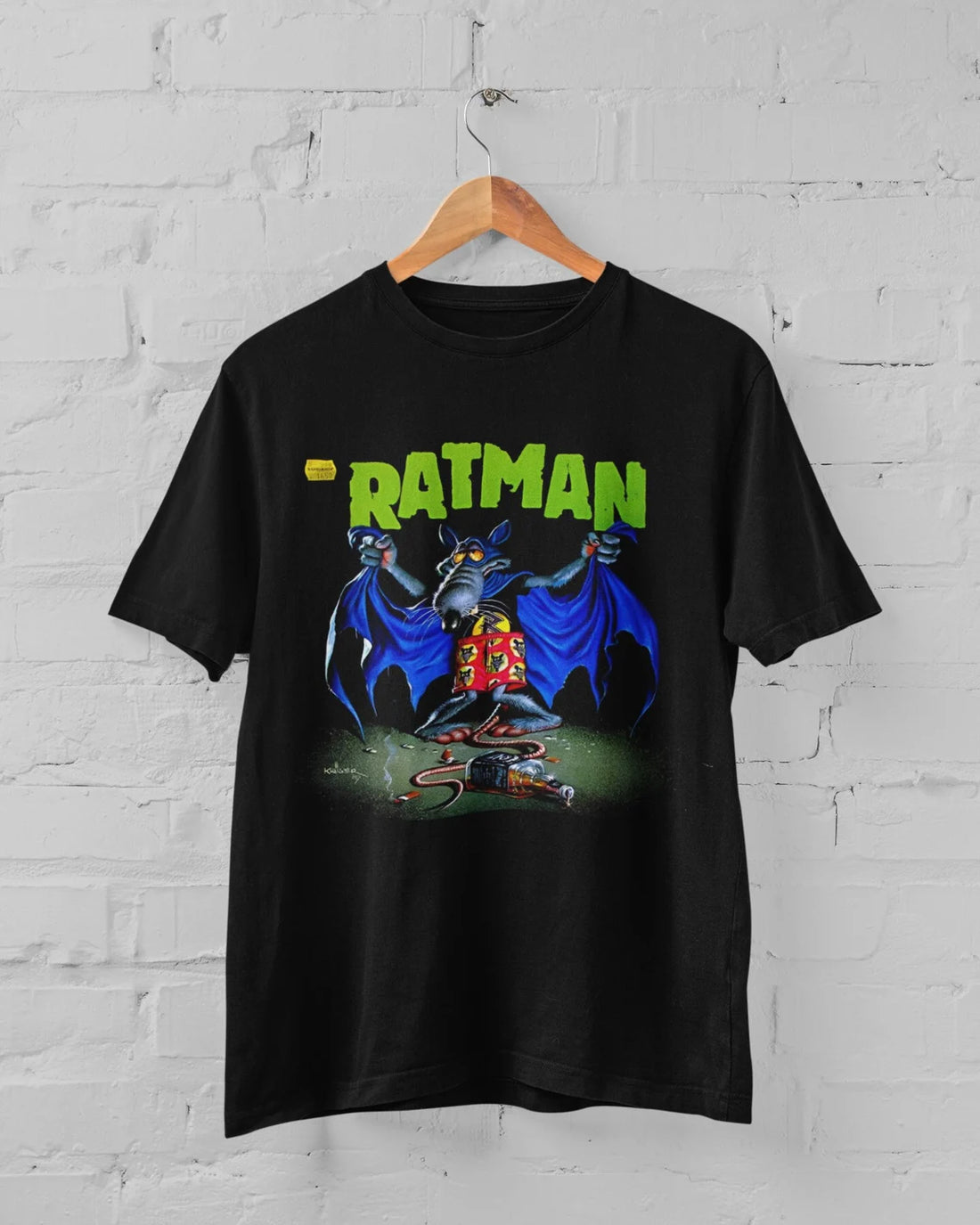 Superhero Y2K Aesthetic RatMan Vintage Comic Book T-Shirt