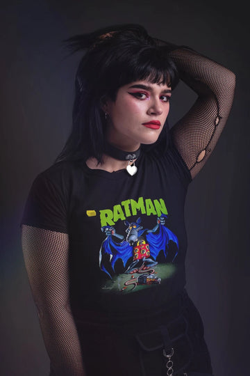 Superhero Y2K Aesthetic RatMan Vintage Comic Book T-Shirt