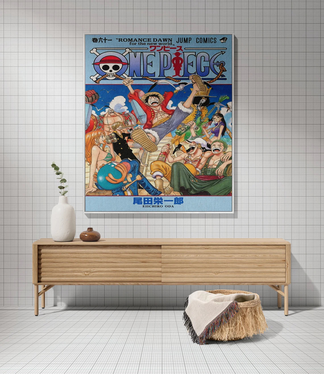 Hand-Woven Anime & Manga Tapestry Blanket, Cozy Throw, Bedspread, Sofa Cover, Beach Towel, Wall Hanging Room, Anime Lover Decor, Straw Hats - CircaWave