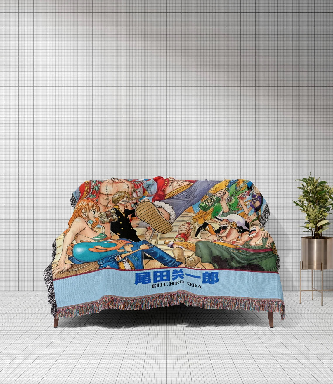 Hand-Woven Anime & Manga Tapestry Blanket, Cozy Throw, Bedspread, Sofa Cover, Beach Towel, Wall Hanging Room, Anime Lover Decor, Straw Hats - CircaWave