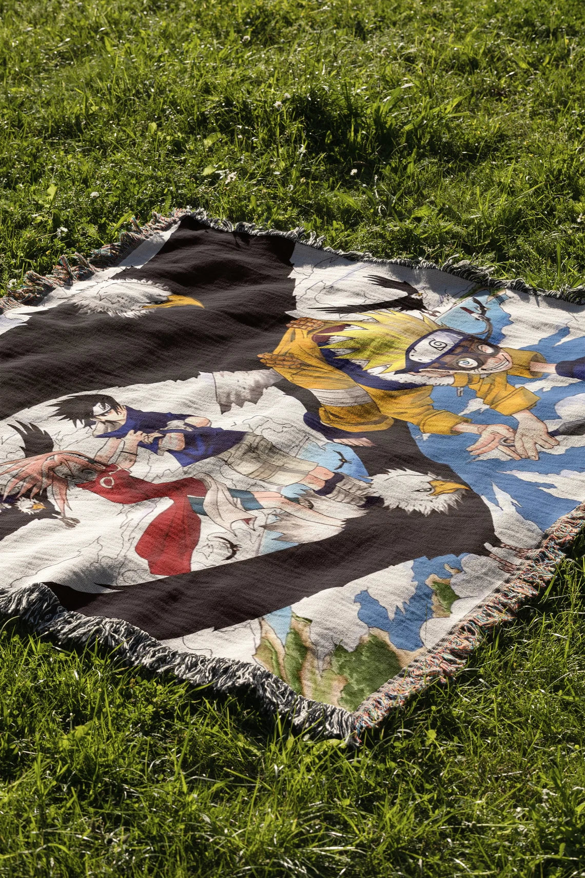 Hand-Woven Anime & Manga Tapestry Blanket, Naruto Cozy Throw, Bedspread, Sofa Cover, Beach Towel, Wall Hanging Room Decor, Anime Lovers - CircaWave