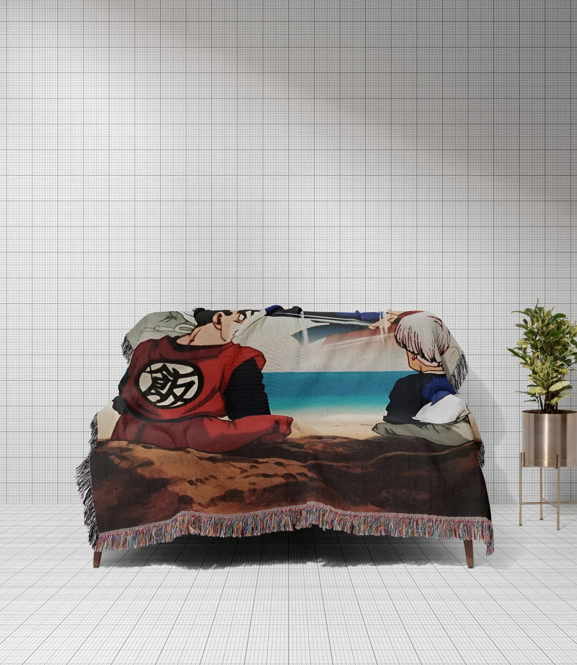 DBZ Hand-Woven Tapestry, Anime & Manga Cozy Throw Blanket, Anime Bedspread, Christmas Gift, Anime Gift, Beach Towel, Sofa Cover - CircaWave