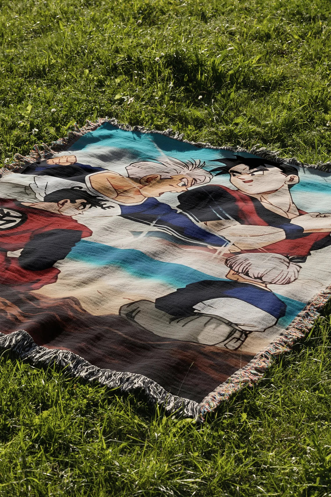 DBZ Hand-Woven Tapestry, Anime & Manga Cozy Throw Blanket, Anime Bedspread, Christmas Gift, Anime Gift, Beach Towel, Sofa Cover - CircaWave