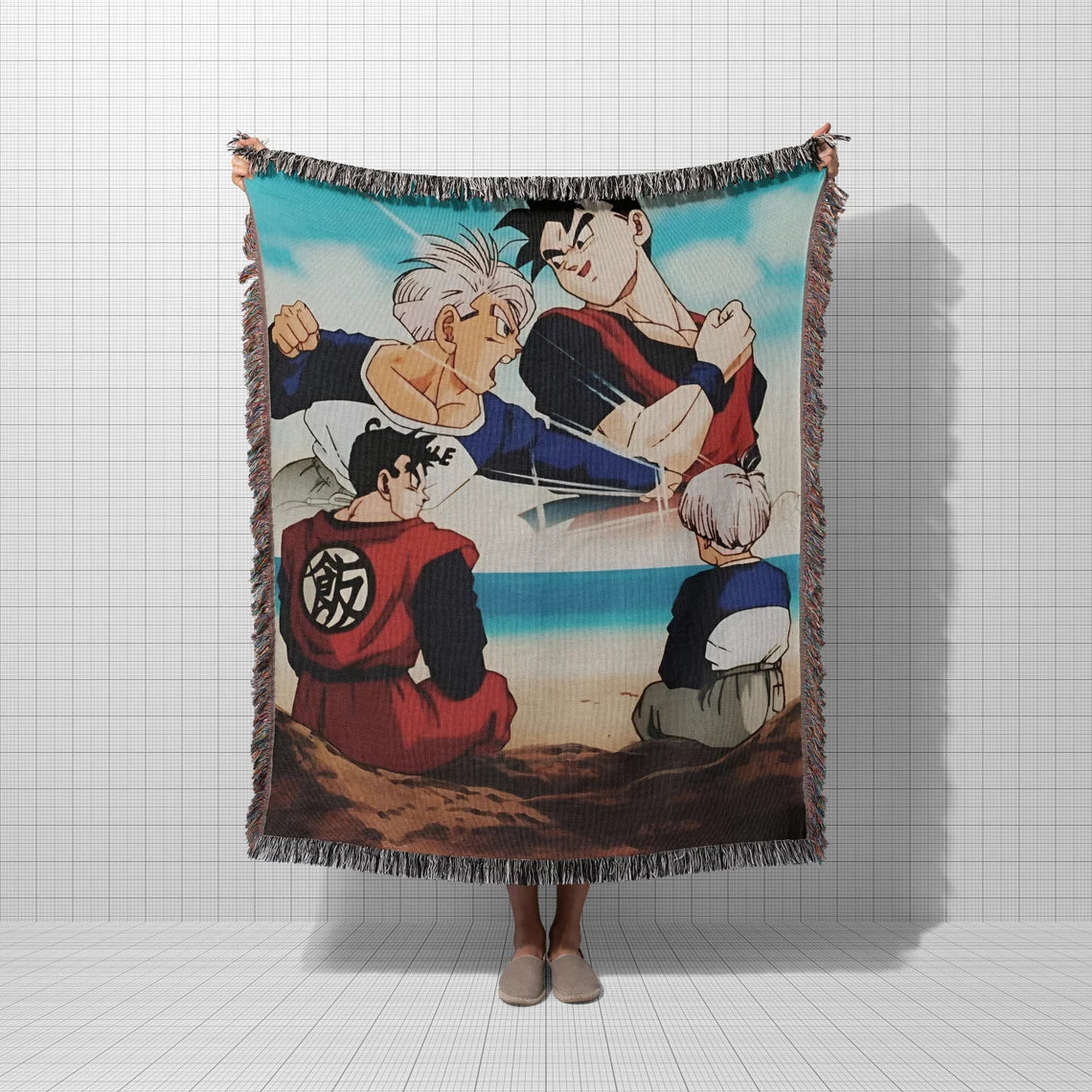 DBZ Hand-Woven Tapestry, Anime & Manga Cozy Throw Blanket, Anime Bedspread, Christmas Gift, Anime Gift, Beach Towel, Sofa Cover - CircaWave