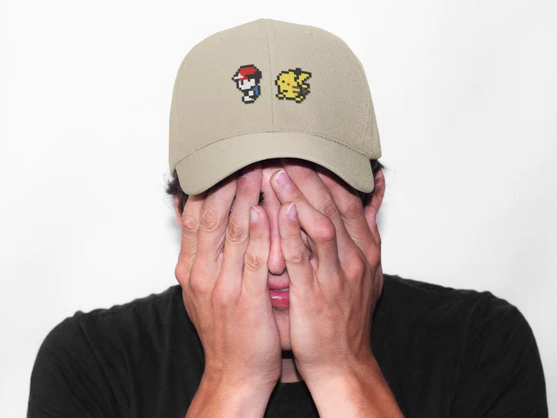 Pokemon Red and Pikachu Dad Hat, Pokemon Hat, Anime Cap, Anime baseball hat, Six Panel, Anime gift , Embroidered, Adjustable Beige Dad Hat - CircaWave