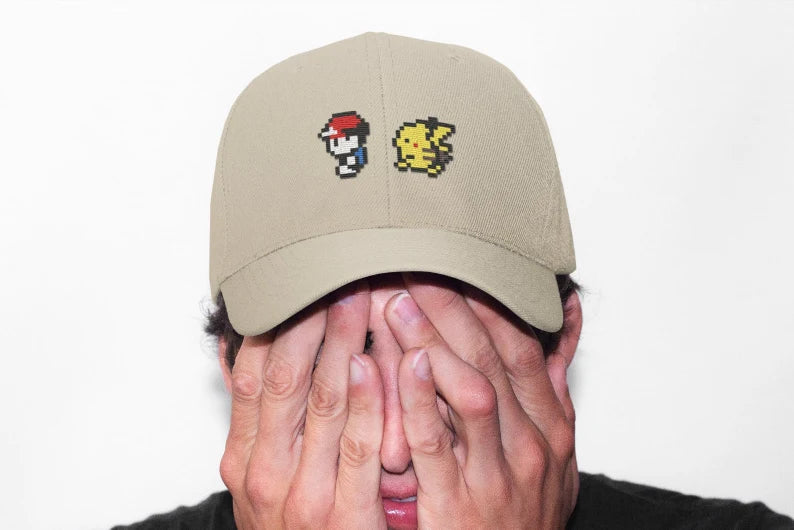 Pokemon Red and Pikachu Dad Hat, Pokemon Hat, Anime Cap, Anime baseball hat, Six Panel, Anime gift , Embroidered, Adjustable Beige Dad Hat - CircaWave